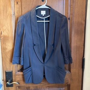 Anthropologie gray / navy blazer